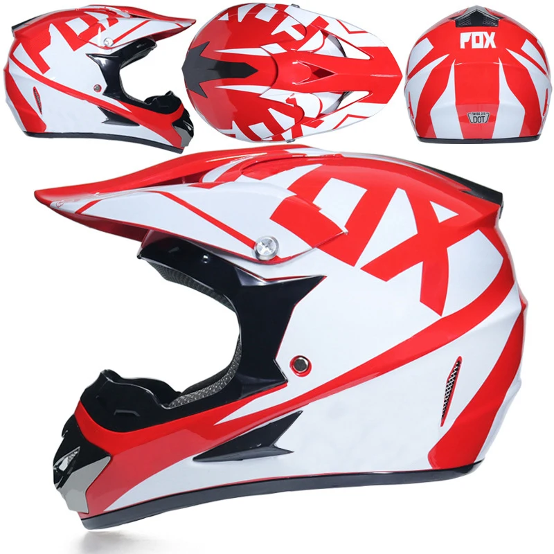 Гоночный внедорожный мотоциклетный шлем для мотокросса, мотоциклетный шлем для мотокросса, винтажный шлем для мотокросса, шлем для мотокросса в горошек, 3 подарка - Цвет: 6