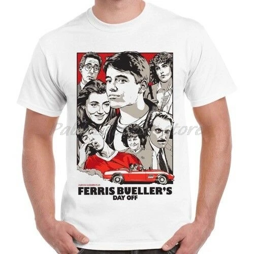 Ferris Bueller's Day Off 80s фильм Прохладный подарок плакат Винтаж Ретро Футболка мужская белая футболка Летняя футболка размера плюс 4XL 5XL