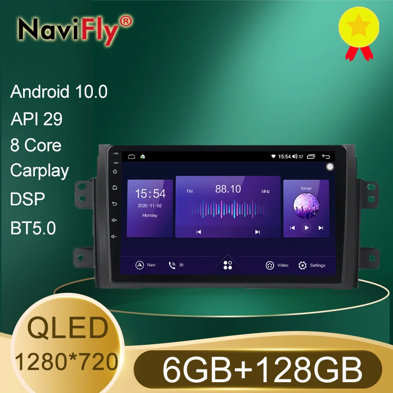 NaviFly 7862 QLED экран 1280*720 Android 10 для Suzuki SX4 1 2006 - 2014 Автомобильный Радио Мультимедийный