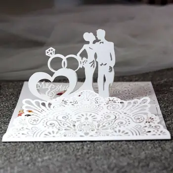 

10 Pcs 3D European Style Wedding Invitation Card with Envelope Kits Party Supply