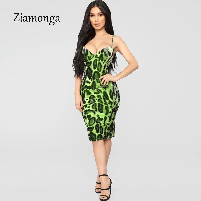 Ziamonga, женское Бандажное платье, сексуальное, на тонких бретелях, облегающее, сексуальное, Клубное, модное, для вечеринки, знаменитостей, для девушек, летнее платье - Цвет: C4284 Green