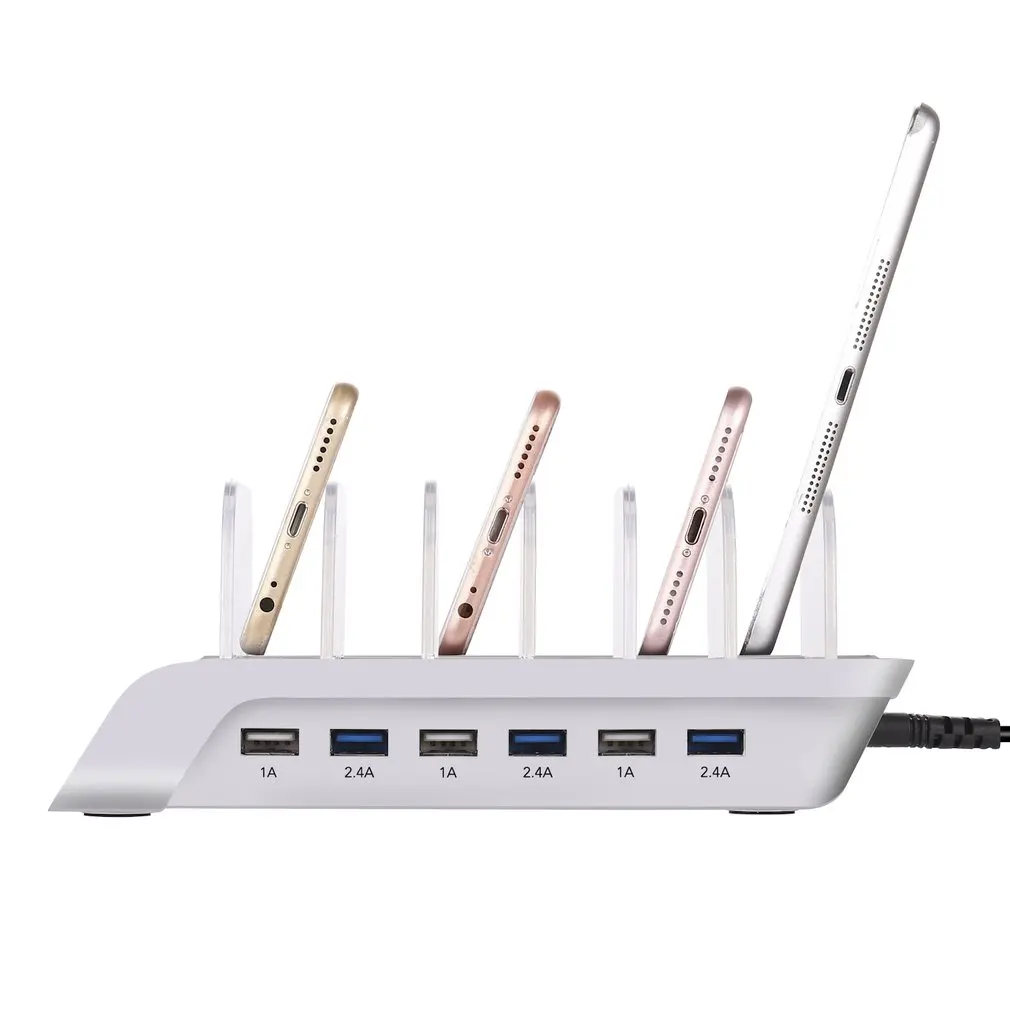 Зарядное устройство с 6 портами USB держатель многофункциональная Подставка для зарядки мобильного телефона