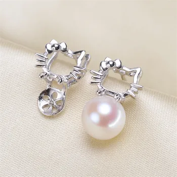 

925 Sterling Silver Plating Earrings Pearl Earrings Accessories Findings Earrings Jewelry Parts Fittings Mountings DIY Girl Gift