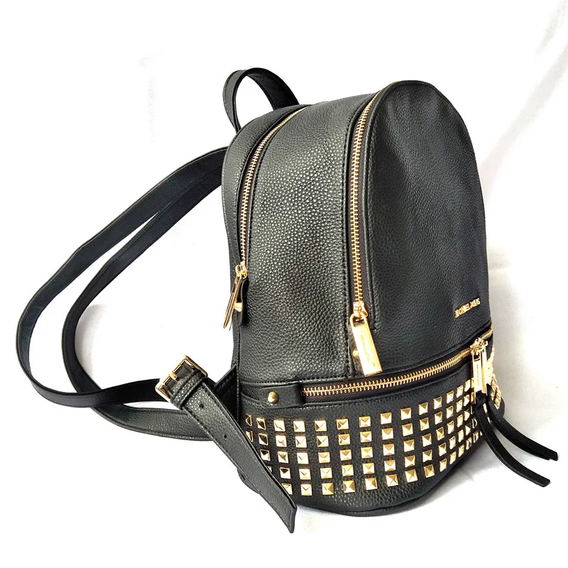 Женская сумка с двойным плечом, сумка из искусственной кожи с заклепками, Дамский рюкзак, сумка на плечо