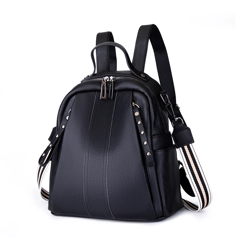 100% Genuine Leather Women's backpack Casual Waterproof real Cowhide Backpacks Female Luxury Back pack Women Travel Shoulder Bag