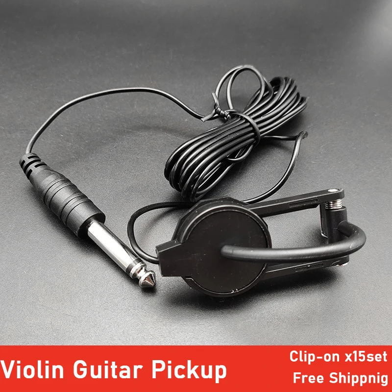 15 комплектов зажимов звукосниматель для акустической гитары укулеле Скрипка с кабелем 2,5 м компактный профессиональный звукосниматель аксессуары для гитары