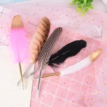 Offie School Ballpoint Pen Supplies Gift Student Writing Fountain Quill Pen Ink Feather