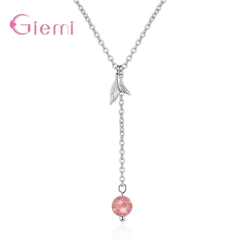 

Горячая Распродажа, красивое 925 пробы Серебряное ожерелье с кулоном с розовой клубникой высшего качества для женщин, красивые подарки на Рождество и новый год