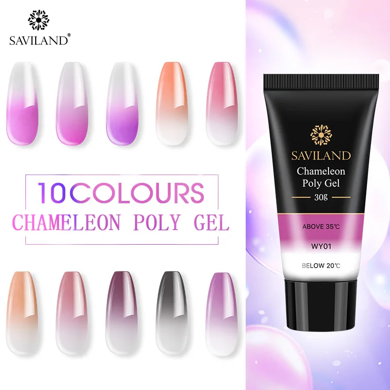 

Saviland 30ml Thermal Quick Building Acrylic Poly Gel Soak Off Temperature Change Builder Gel Nail Art Gel Polish Varnish