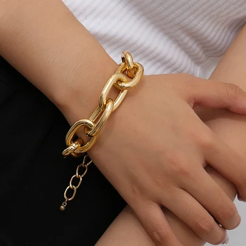 

SHIXIN Hip Hop Thick Cuban Link Chain Bracelets for Women Punk Chunky Hand Chain Jewelry Gold Color Bracelets Femme 2020 Fsshion