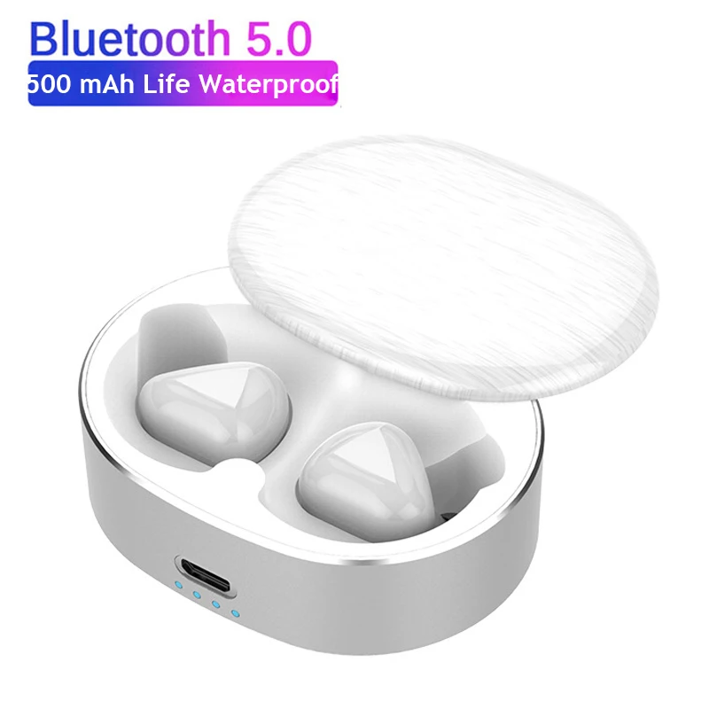 TWS Bluetooth наушники 9D стерео беспроводные наушники спортивные наушники игровая гарнитура для huawei для Redmi Airdots PK tws i12 i30 - Цвет: Белый