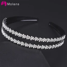 Molans Европейская классическая Свадебная повязка на голову для невесты dроскошные ручной инкрустированные кирпичи аксессуары для волос для свадьбы