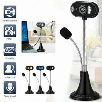 

Portable USB HD Webcam with Microphone Web Computer Cam Night Vision Fill Lamp Vedio Call Camera For Desktop Computer PC Laptop