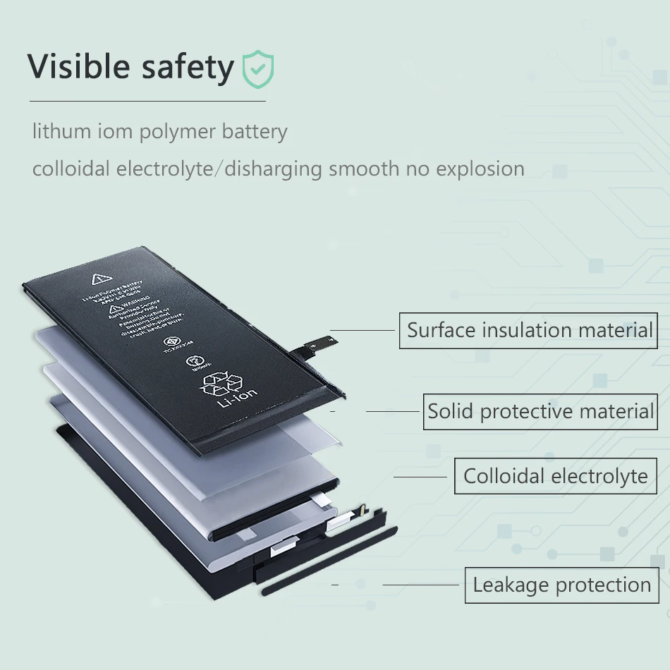 Батарея мобильного телефона для iphone 6 6G реальная емкость 1810mAh 3,8 V батарея для iphone 6