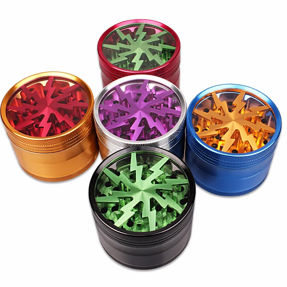 

Strong Peformance Lightning-shaped 4 Layers Smoking Herb Grinders Tobacco Grinding Cigarette Leaf Lightning Fumar Hierba