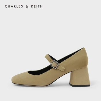 

CHARLES＆KEITH New Arrival for Winter 2020 SL1-61720034Women's simple solid color shoes square toe Mary Jane shoes with thin stra