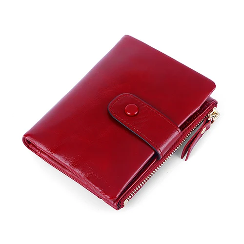 Wine Red COMFORSKIN, натуральная кожа, женский кошелек, Женский кошелек, на застежке, твердый, мульти-держатель для карт, Новое поступление, короткий женский кошелек, на молнии, кошельки - Цвет: Wine Red