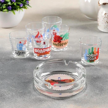 

Gift set "Spirits", 7 items: 70 ml glass, ashtray