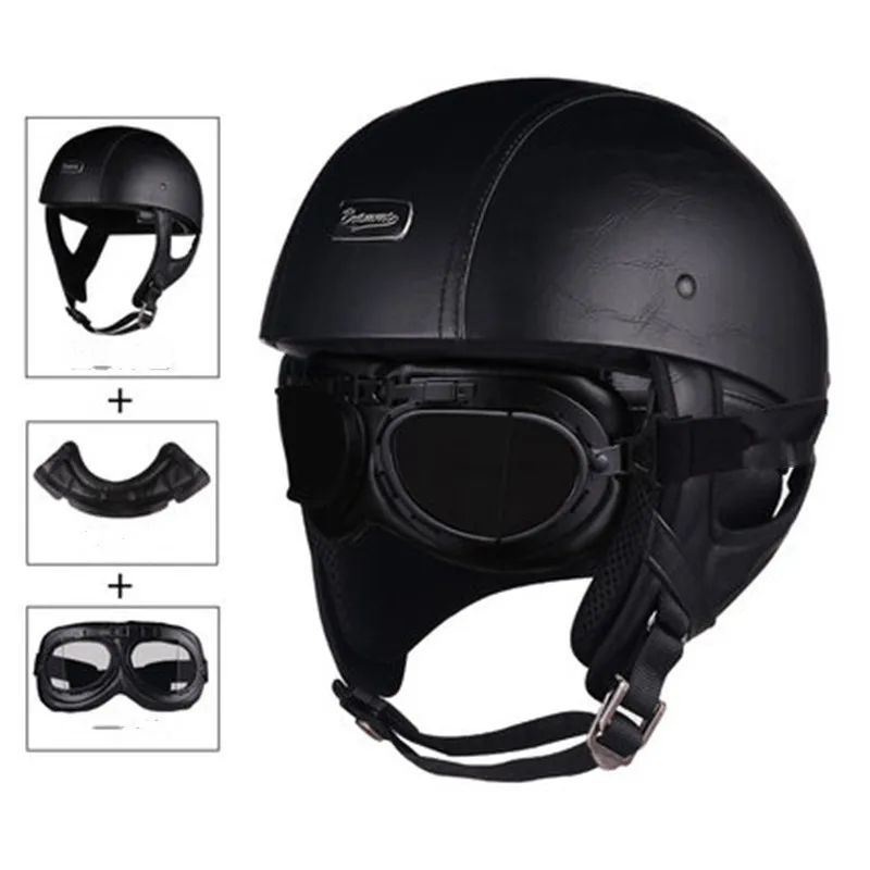 Brands Leather Helmets 3/4 Motorcycle 