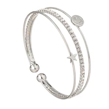 YFJEWE браслет для девочек, рождественский подарок, Браслеты Mujer, классический браслет с кристаллами звезды и Луны для женщин, B258