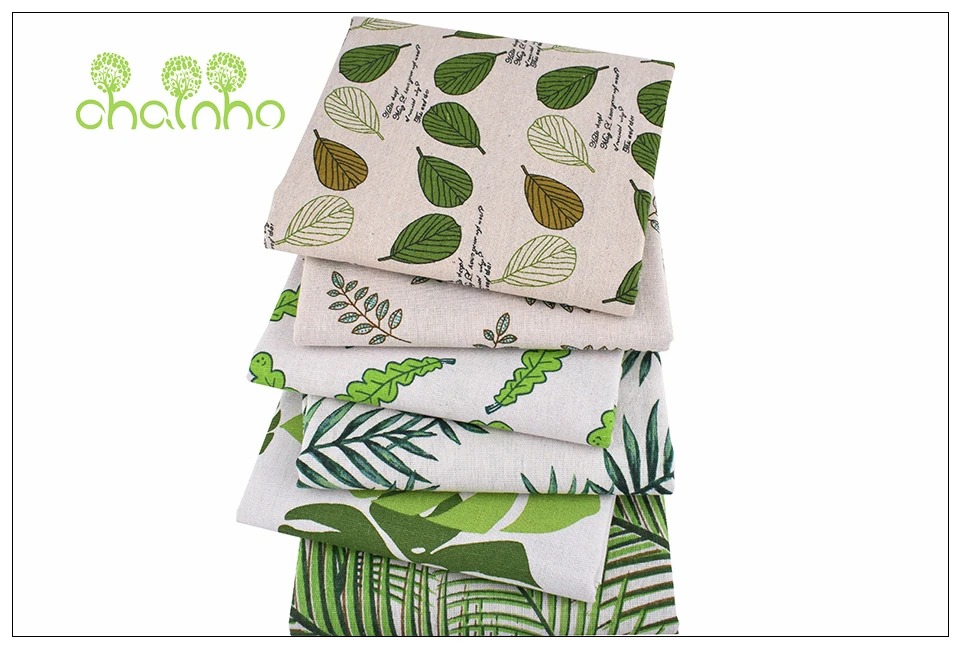 Chainho, серия Green Leaves, хлопковая льняная ткань с принтом для самостоятельного шитья и шитья дивана, скатерти, занавески, сумки, материал подушки
