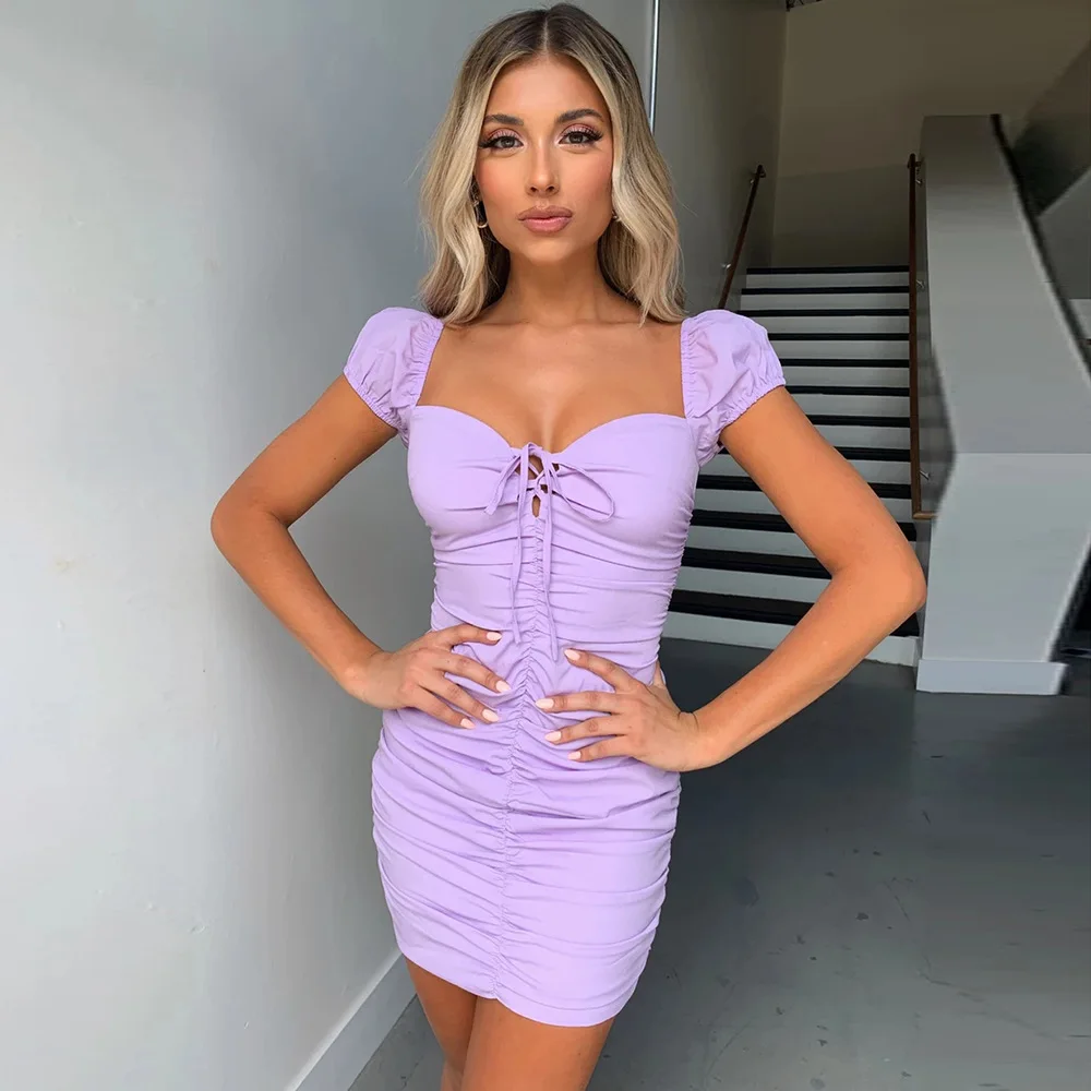 purple bodycon mini dress