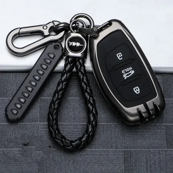 

Galvanized Alloy Car KEY CASE COVER FOR HYUNDAI TUCSON IX35 SOLARIS I25 I30 MISTRA ACCENT 3 Buttons Smart Fob Cover Keychain