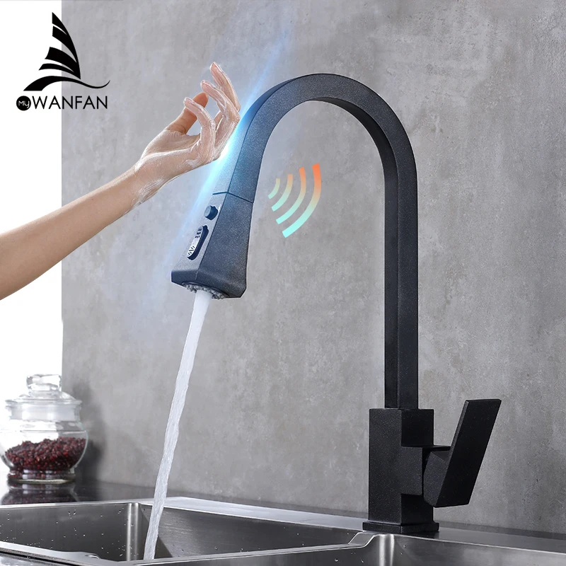 Pull Out Sensor Kitchen Faucet Black Sensitive Touch Control Faucet Mixer For Kitchen Touch Sensor Kitchen Mixer Tap