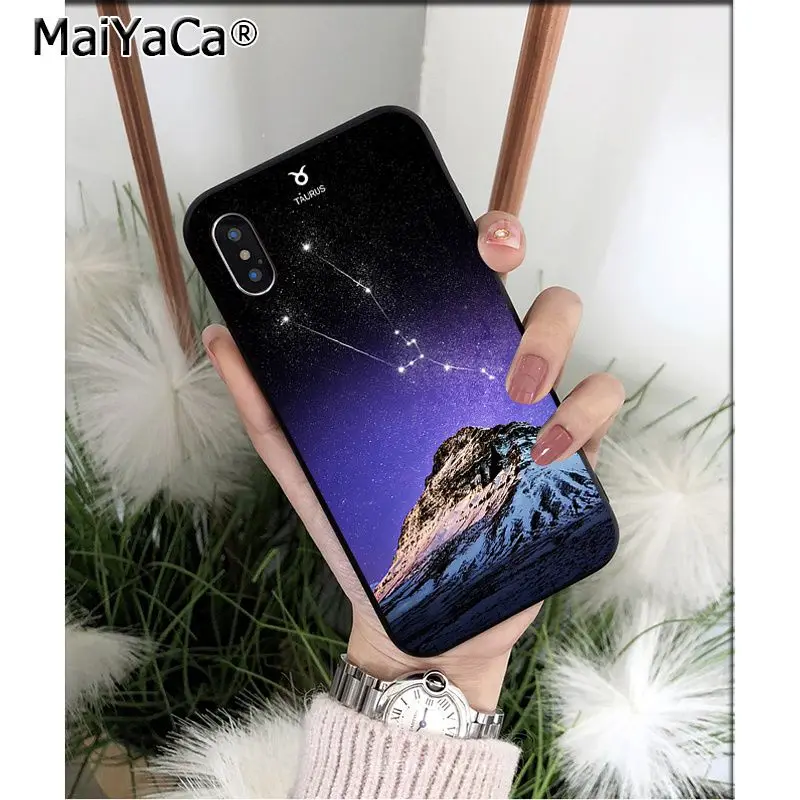 MaiYaCa Знак зодиака Созвездие звезды горы ТПУ мягкий чехол для телефона iPhone 5 5Sx 6 7 7plus 8 8Plus X XS MAX XR 11 11pro max