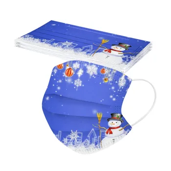 

10PCS Christmas Unisex Mask Disposable Face Mask For adult 3-layer Breathable Dustproof Protective Mask Navidad Fast Delivery#