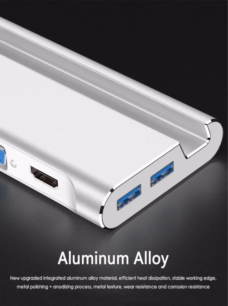 USB C док-станция для ноутбука USB 3,0 HDMI RJ45 Gigabit PD для MacBook samsung Galaxy S9/S8/S8+ type C usb-хаб
