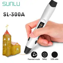 SUNLU SL-300A 3D Ручка интеллектуальное Рисование печать Ручка Поддержка ABS/PLA/PCL печать 3D игрушка подарок 3d ручки с светодиодный экран