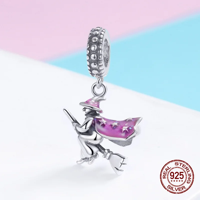 Fit Pandora браслет Шарм волшебное ожерелье с ведьмой кулон 925 стерлингового серебра подвески для женщин для украшения подарка
