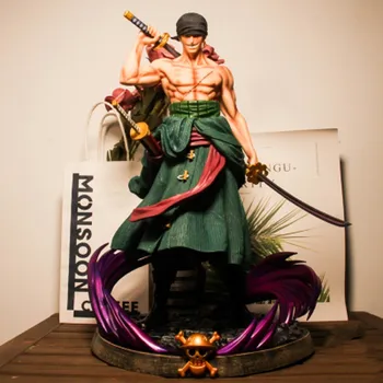 

One Piece Dream Roronoa Zoro GK PVC Statue Painted Model 37CM Both Heads In Retail Collection Boy Birthday Gifts