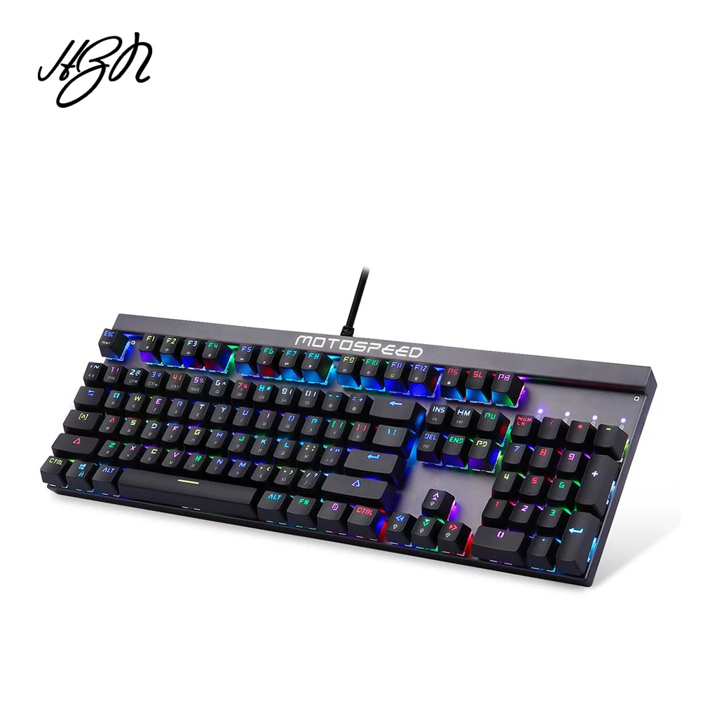 

Motospeed CK103 Stylish RGB 104 Keys Mechanical Gaming Keyboard USB Wired With 14 Types LED Backlight Multimedia Function Key