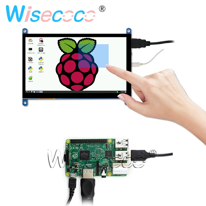 7 дюймов Raspberry Pi 4 Модель B 3B Plus ЖК-дисплей ёмкостный сенсорный экран 1024*600 800*480 HDMI TFT Win7 8 10