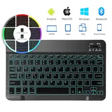 Wireless Backlit Keyboard for iPad Mac iOS Android  Windows Tablets Universal 10 inch Bluetooth Keyboard AZERTY QWERTY QWERTZ
