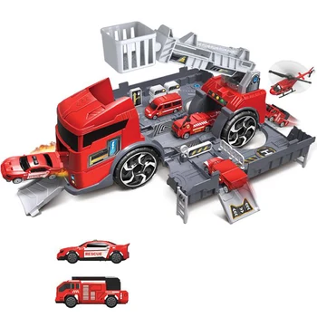 

Children Puzzle Toys Deformation Fire Engineering Vehicle Storage Parking Lot Parent-Child Interaction Inertia Vehicle Model Kit