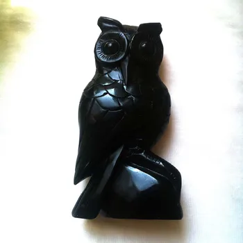 

Wholesale High Quality Natural Obsidian Owl Crystal Hand Carved Polished Healing Quartz Gemstone Rock For Gift & Home Decor XMF