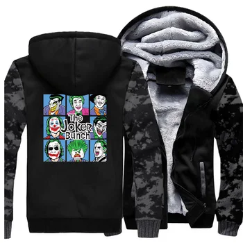 

Funny Print The Joker Bunch Male Jacket 2019 Winter Camouflage Thick Outwear Men Casual Streetwear Coats High Quality Sportswear