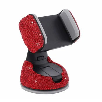 

Car Rhinestones Decor Phone Navigation Stand Holder Suction Cup Universal
