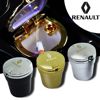 

FLYJ metal car ashtray cenicero coche For Renault Clio Captur Fluence Kangoo Laguna Master Scenic Trafic Alliance