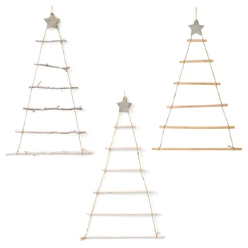 

Nordic Style DIY Wooden Christmas Tree Artificial Fake Kids Gifts Ornaments Wall Hanging Decoration for Home New Year