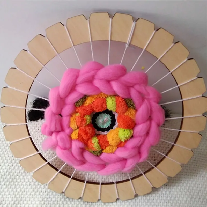 Kids DIY Circular Loom Toy Hand-Knitting Wooden Toys Children Weaving Machine Educational Toy Woven Toy Kids DIY Circular Loom Toy Hand-Knitting Wooden Toys Children Weaving Machine Educational Toy Woven Toy