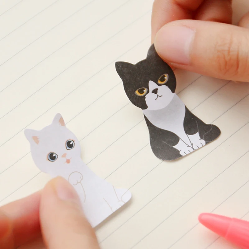 Cute Carton Cat Small And Convenient Stickers Refrigerator Stickers Desk Cabinets Warm Reminder Message School Office Stationery