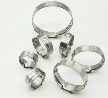 

Free shipping middle size pipe Clamps High Quality 10PCS Stainless Steel 304 Single Ear Hose Clamps Assortment Kit Single