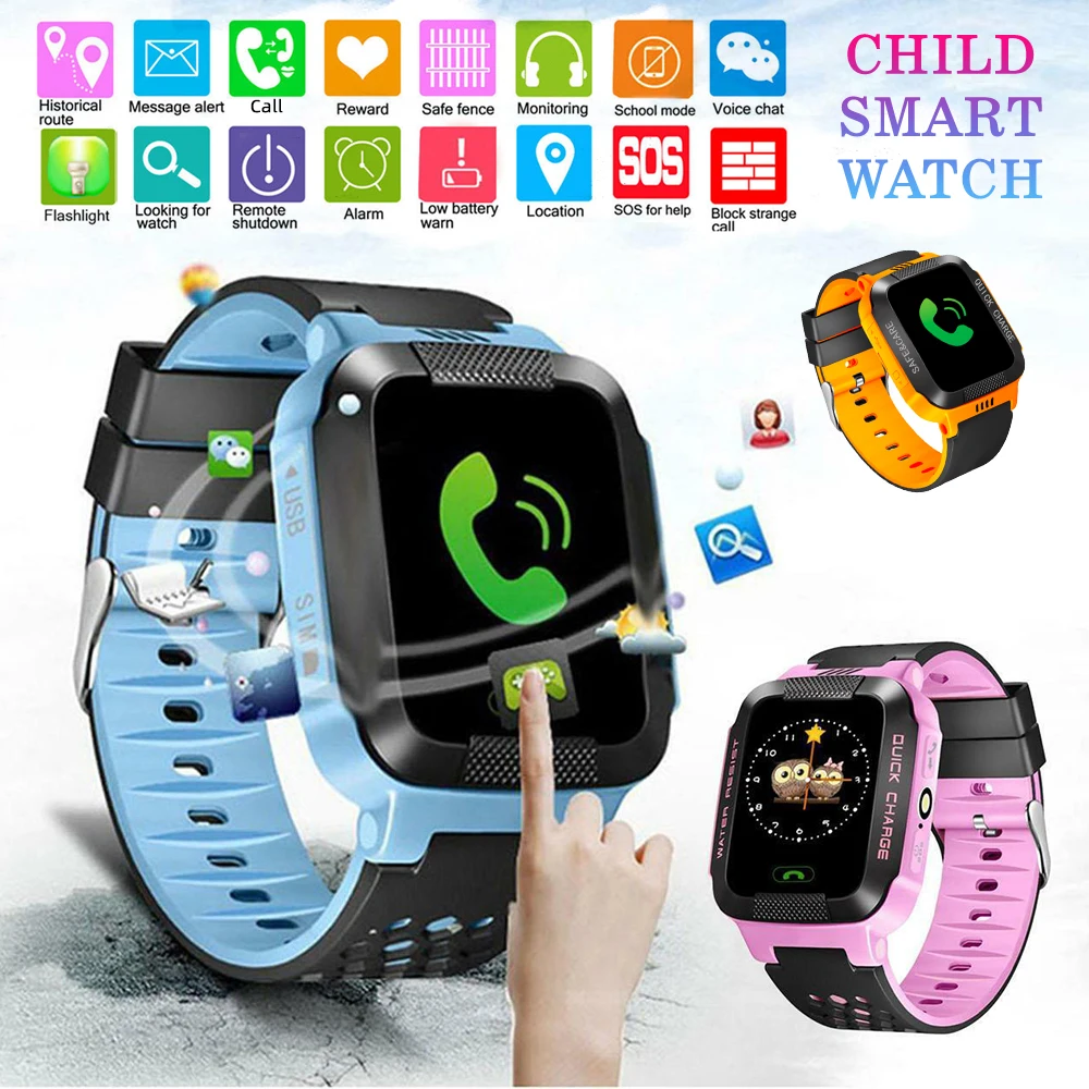 

Child Smart Watch Anti-lost Kids Safe GPS Tracker SOS Call GSM Smartwatch Bracelet Smart Positioning Fit For Android IOS English