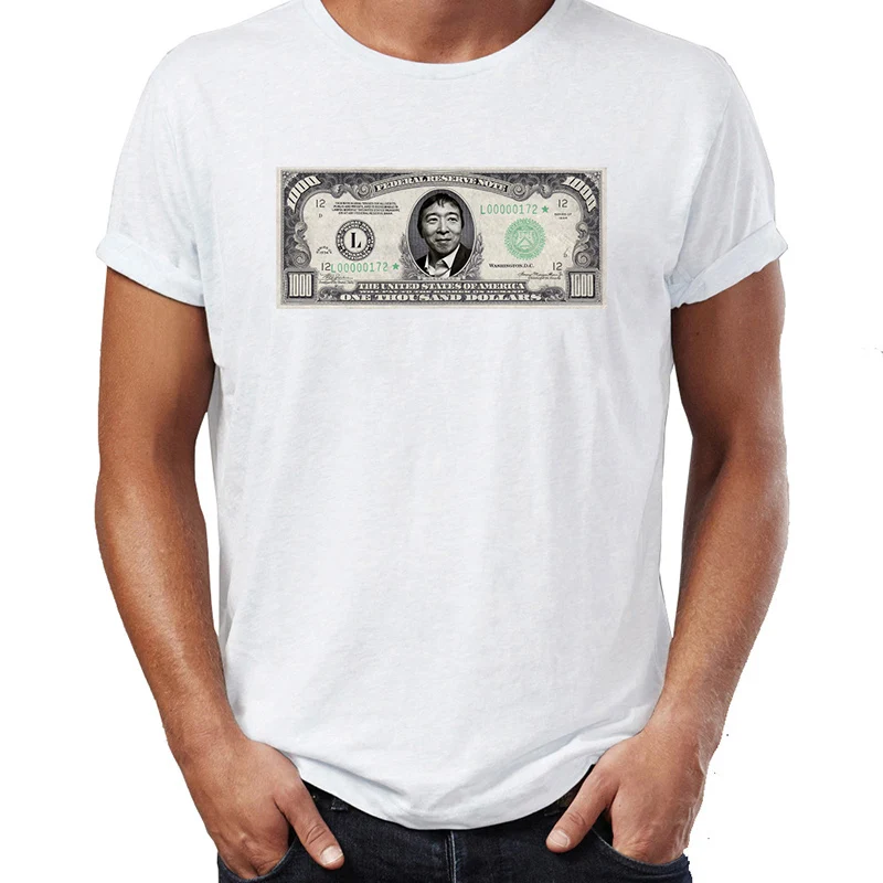 Мужская футболка Andrew Yang 2020 Gang Freedom Dividend Democracy Dollar John Awesome Art Tee | одежда