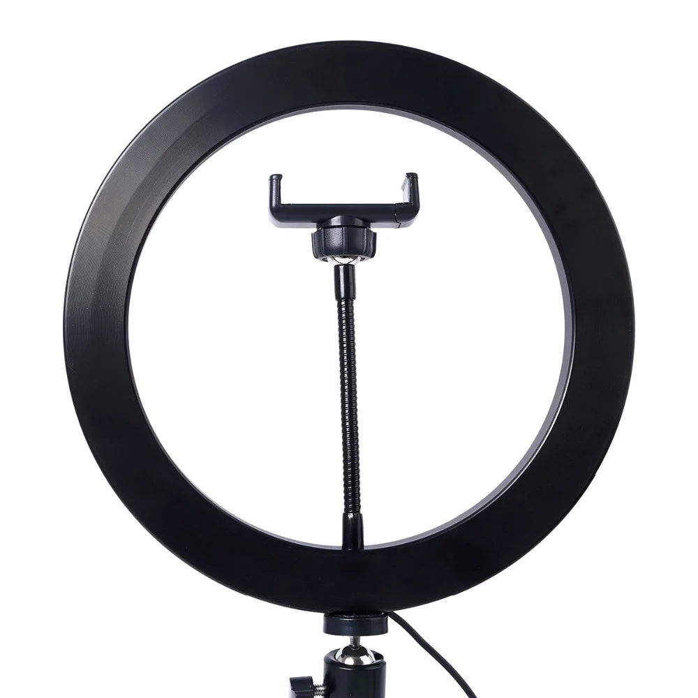 Светодиодный кольцевой светильник для селфи для фотосъемки с регулируемой яркостью 26 см, кольцевой светильник для камеры, телефона, 10 дюймов, настольные штативы для макияжа, видео в живую студию