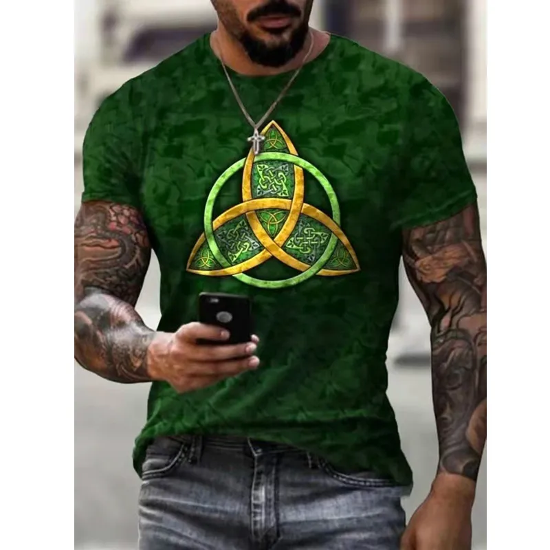 

Oversized retro T-shirt men's fashion short-sleeved top Harajuku 3d ethnic printing summer T-shirt Asian size